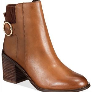 ALDO “Rosaldee” Block Heel Leather Ankle Bootie